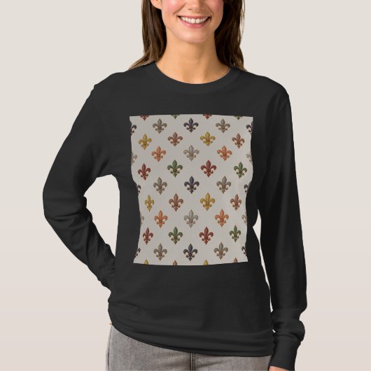 Erde Wald Fleur-de-lis Design Licht T-Shirt (Vorderseite)