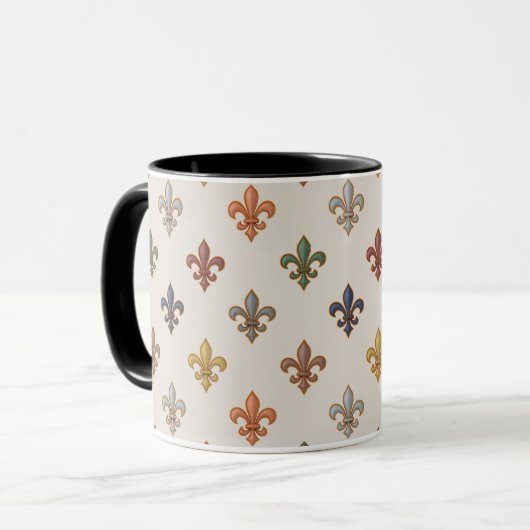 Erde Wald Fleur-de-lis Design Licht Tasse (Vorderseite Links)