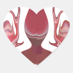 Erdember: Texturierte Tapestry aus Afrika Herz-Aufkleber