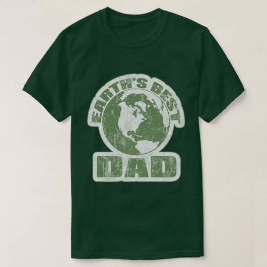 Erden Bester Vater Weiß und Grün T-Shirt (Design vorne)