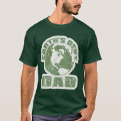 Erden Bester Vater Weiß und Grün T-Shirt (Vorderseite)