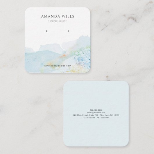 Erden des Schmuckhalter ・ Aquarellnatur Quadratische Visitenkarte (Vorne/Hinten)