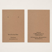 Erden Jeweler Display Card, rustikal braune Kraft (Vorne & Hinten)