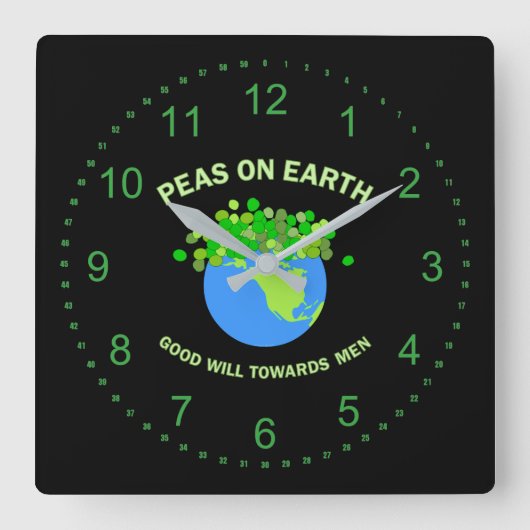 Erden Quadratische Wanduhr (Vorderseite)