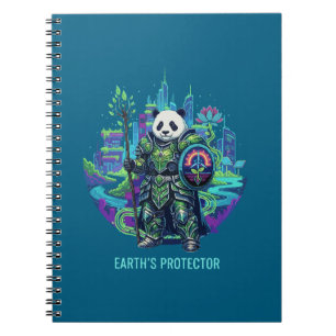 Erdenschützer Panda Ritter   Solarpunk Öko Notizblock