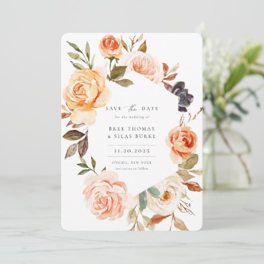 Erdes Foto im Herbst Save the Date (Stehend Vorderseite)