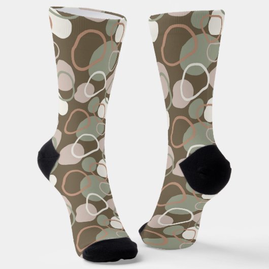 Erdfarben Bio Formen Trendmuster Socken (Gewinkelt)