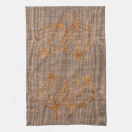 Erdfarben Kupferleaf Leinwand Handtuch