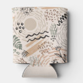 Erdfarben mit Dekoration abstrakter Formen Dosenkühler (Rückseite)