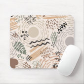 Erdfarben mit Dekoration abstrakter Formen Mousepad (Mit Mouse)