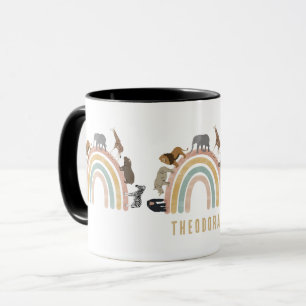 Erdfarben Rainbow-Jungle-Tiere Tasse