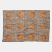 Erdfarben Rustikale Blätter Leinwand Handtuch (Horizontal)
