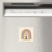 Erdfarbene Achtsamkeits-Regenbogen-Yoga-Design Magnet (In Situ (Geschirrspüler))