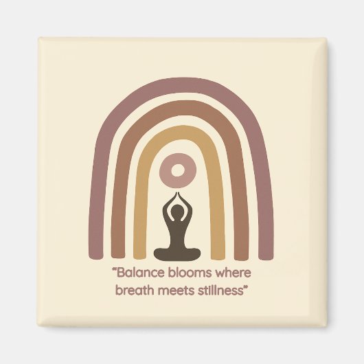 Erdfarbene Achtsamkeits-Regenbogen-Yoga-Design Magnet (Vorne)