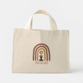 Erdfarbene Achtsamkeits-Regenbogen-Yoga-Design Mini Stoffbeutel (Rückseite)