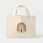 Erdfarbene Achtsamkeits-Regenbogen-Yoga-Design Mini Stoffbeutel (Vorne)