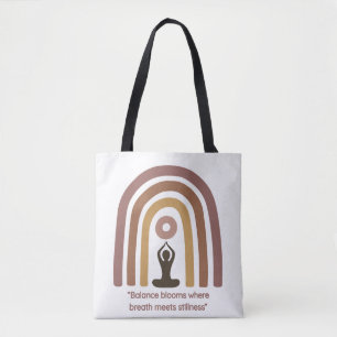 Erdfarbene Achtsamkeits-Regenbogen-Yoga-Design Tasche