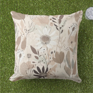 Erdfarbene Florale Braun Creme Salbei Wurfkissen Kissen