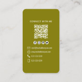 Erdfarbene Foto-QR-Code Verbinde dich mit mir Visitenkarte (Rückseite)