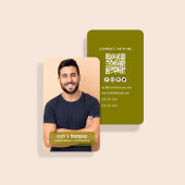 Erdfarbene Foto-QR-Code Verbinde dich mit mir Visitenkarte