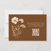 Erdfarbene getrocknete Wildblumen Boho QR-Code Hoc RSVP Karte (Rückseite)