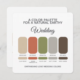 Erdfarbene Hochzeit Farbpalette Karte