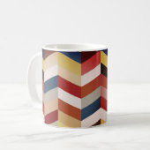 Erdfarbiges Zickzack Muster Kaffeetasse (Vorderseite Links)