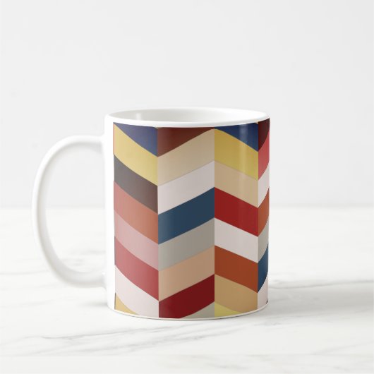 Erdfarbiges Zickzack Muster Kaffeetasse (Links)