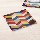 Erdfarbiges Zickzack Muster Rechteckiger Pappuntersetzer (angewinkelt)