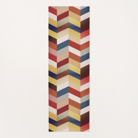 Erdfarbiges Zickzack Muster Yogamatte (Vorderseite)