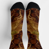 Erdfarbmarmormuster mit komplizierten Venen Socken (Oben)