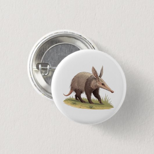 Erdferkel Button (Vorne & Hinten)