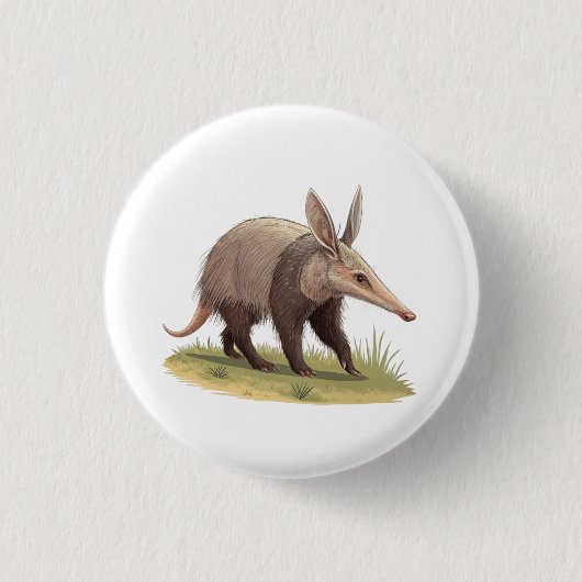 Erdferkel Button (Vorderseite)