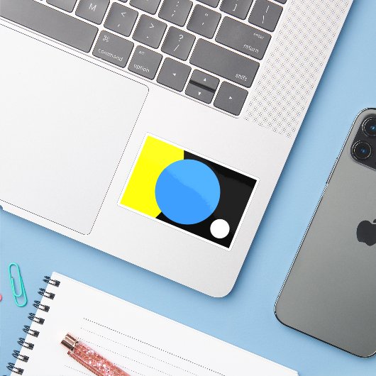 Erdflagge Aufkleber (Laptop mit iPhone)