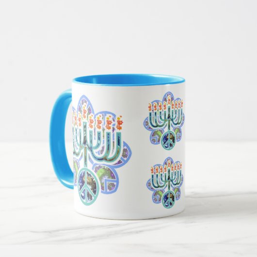 ErdfriedensMenorah Tassen (Vorderseite Links)