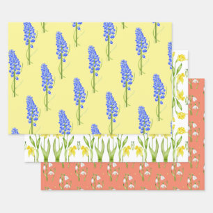 Erdfrühling auf Wrapping Paper Sheets (M,D,S) Geschenkpapier Set