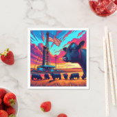 Erdgas-Rippe bei Sunset-Rindern und amerikanischer Serviette (Beispiel)