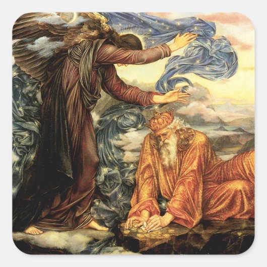Erdgebunden an Evelyn De Morgan, Viktorianische Ku Quadratischer Aufkleber (Vorderseite)