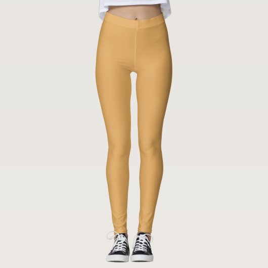 Erdgelbe Farbe Voll Einfach Leggings (Vorderseite)