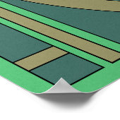 Erdgeometrie Abstrakt in Grün und Olivenöl Poster (Ecke)