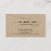 Erdgeschmückte, elegante Visitenkarte (Rückseite)
