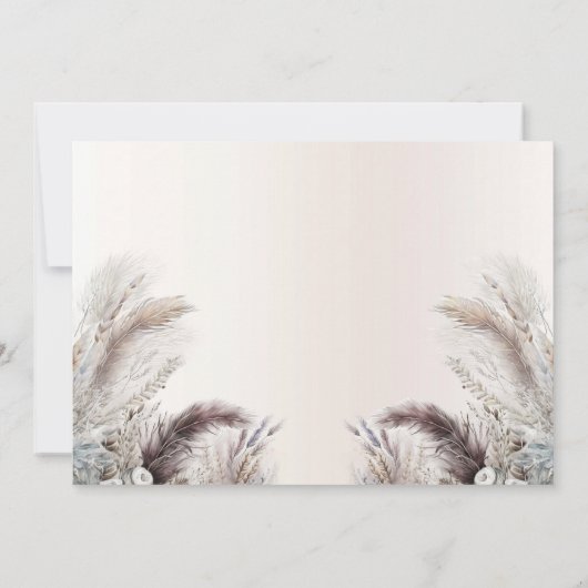 Erdgeschoss Bohemische BlütenFedern Save the Date Einladung (Rückseite)