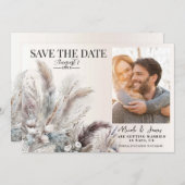 Erdgeschoss Bohemische BlütenFedern Save the Date Einladung (Vorne/Hinten)