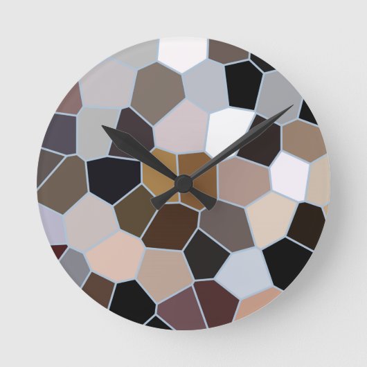 Erdgeschoss-Mosaikmuster Runde Wanduhr (Vorderseite)