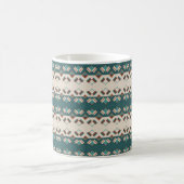Erdgitter Teal- und Braune Tragetasche Kaffeetasse (Mittel)