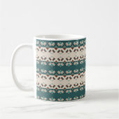 Erdgitter Teal- und Braune Tragetasche Kaffeetasse (Links)