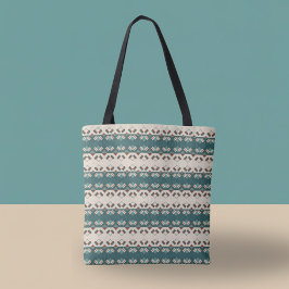 Erdgitter Teal- und Braune Tragetasche Tasche