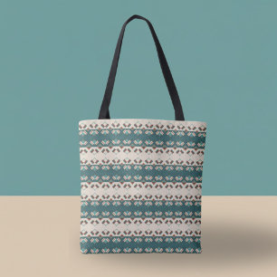 Erdgitter Teal- und Braune Tragetasche Tasche