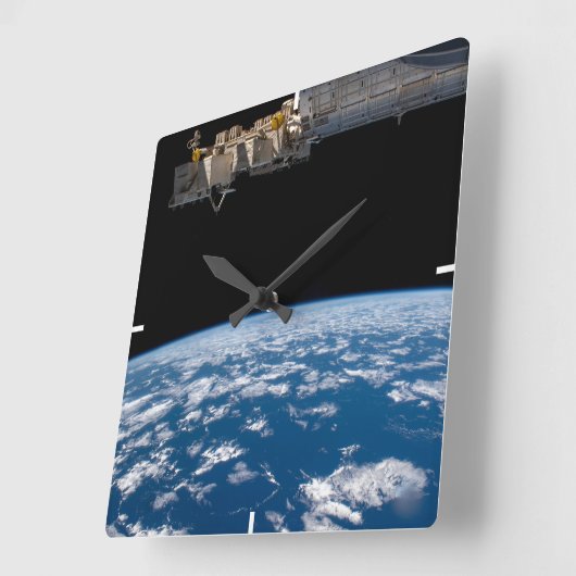 Erdgrenze oder Horizont Quadratische Wanduhr (Winkel)