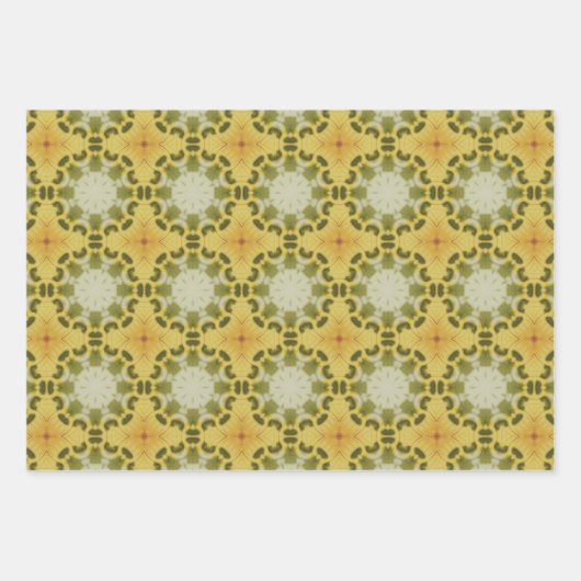 Erdgrün geometrisches Muster Nr. 3 Geschenkpapier Set (Vorderseite 2)